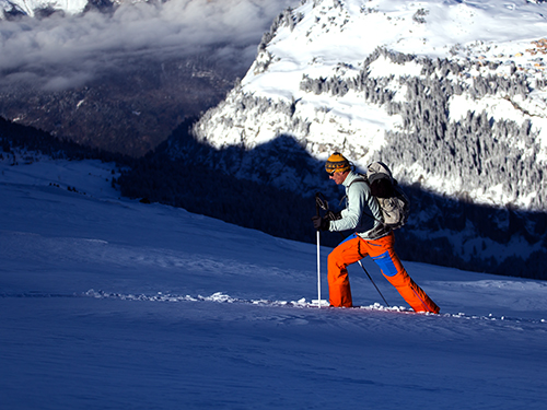 telemark touring in chamonix with a ski instructor